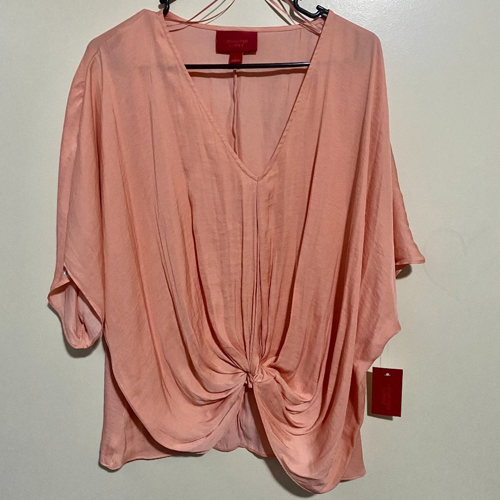 Jennifer Lopez Drapey Twist Hem Top